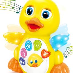 AKN TOYS Flapping Dancing Singing Duck With Light & Music - Color May Vary-6