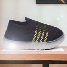 Lil Lollipop Mesh Detailed Slip On LED Shoes - Navy Blue-image-63