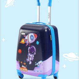 Babyhug Kid's Small 1 Day Trip Trolley Bag Space Theme Print Purple -18 Inches-image-27