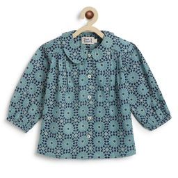 Tiber Taber Cotton Full Sleeves Floral Printed Shirt - Blue-image-51