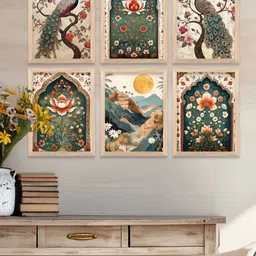 Kotart Brown & Green 6 and more Piece Wood Floral and Botanical Wall Paintings-image-85