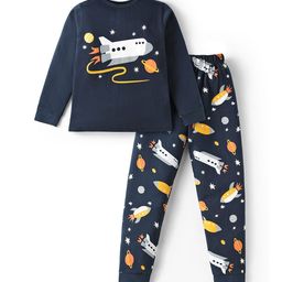 UNICORNS Kids Printed Pure Cotton Round Neck Night Suit-image-90