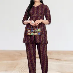 KANUDA Women Blue Poly Crepe Kurta Sets-picture-17