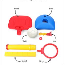 Babyhug Basket Ball Play Set With Adjustable Stand - Red & Yellow image 3