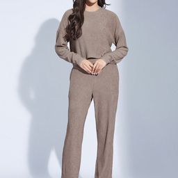 Selvia Self Design Round Neck Top And Trousers-46