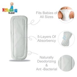 Chinmay Kids Baby Insert Pads Reusable Soft 5 Layers Inserts For Baby Cloth Diaper High Absorbing Washable Liners Set Of 10 - White image 4
