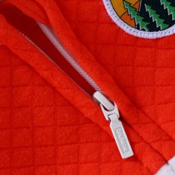 Babyhug Fleece Knit Full Sleeves Hooded Sweat Jacket With Colour Block Design & Text Patch - White image 5
