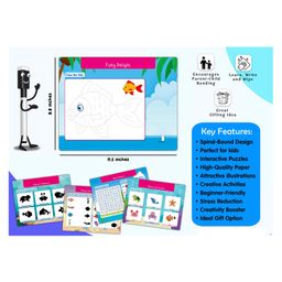 gowoo My First Unicorn, Space, Dinosaur and Ocean Busy Puzzle Book : Activity Binder for Early Learning, Spiral Binding Book, Montessori book with with Hook and Loop | Combo of 4 Busy Puzzle Book image 5