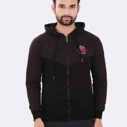 Force NXT Black Cotton Regular fit Colorblock Hooded Sweatshirt-57
