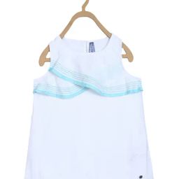 Blue Giraffe Kids White Cotton Top-image-70