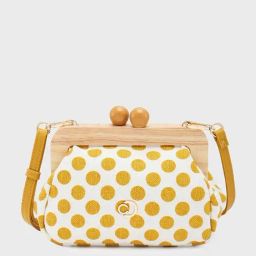 Caprese Yellow & White Printed Large Clutch-image-9
