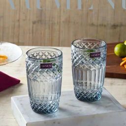 The Artment Boho Diamond Blue Crystal Tumbler (0.39 L) - Set of 8-image-41