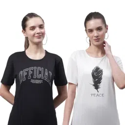 Vimal Jonney White & Black Cotton Printed T-Shirt - Pack Of 2-picture-15
