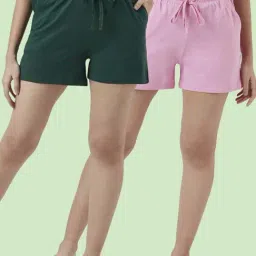 Dreamz by Pantaloons Green Pink Cotton Shorts-picture-43