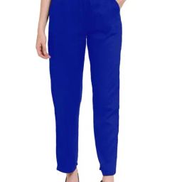 PATRORNA Dark Blue Mid Rise Relaxed Fit Modern Trousers-image-78