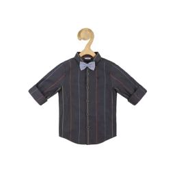 Allen Solly Junior Boys Dark Grey Striped Full Sleeves Shirt-image-64