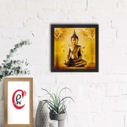 eCraftIndia Meditating Buddha Matt Textured UV Art Painting-45