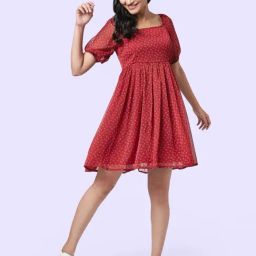 YU by Pantaloons Red Printed A-Line Dress-image-35