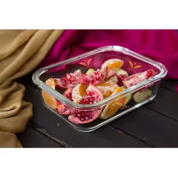 Femora Borosilicate Glass Rectangular Container with Air Vent Lid (1000 ml) - Set of 1 image 3