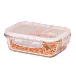 Femora Borosilicate Glass Rectangular Containers with Air Vent Lid (400 ml) - Set of 2 image 3