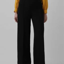 Van Heusen Black Mid Rise Formal Trousers-image-41