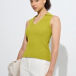 Wardrobe by Westside Lime Ribbed-Textured Top-image-65