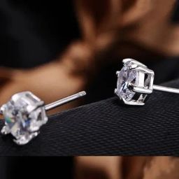 Oomph Silver Tone Small Round Solitaire Swiss Cubic Zirconia Stud Earrings-33