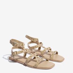 LUNA BLU by Westside Beige Studded Gladiator Sandals-picture-45
