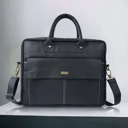 Veneer Unisex Black Messenger Bag-29