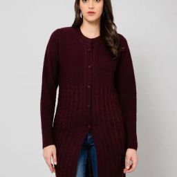 Cantabil Maroon Wool Sweater-image-25
