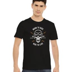 BLACK RADIO Black Slim Fit Printed Cotton Crew T-Shirt-image-46
