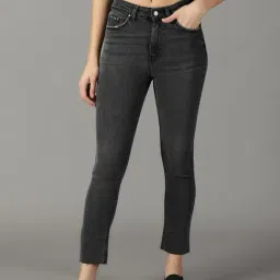 SHOWOFF Dark Grey Slim Fit High Rise Jeans-image-99