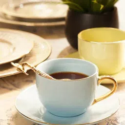 Pure Home and Living Light Blue Ceramic Senorita Cup and Saucer-image-14