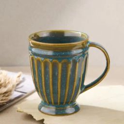Fabindia Maitri Blue Ceramic Mug (330 ml)-image-82