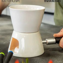 KitchenCraft White Stainless Steel Chocolate Fondue Set-image-28