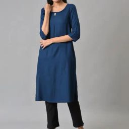 Aurelia Blue Straight Kurta-image-34