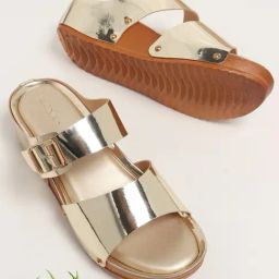 Iconics Women's Gold Casual Wedges-image-49