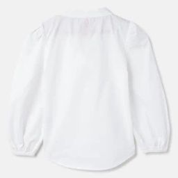 Blue Giraffe White 100% Cotton Regular Solid Top-image-36