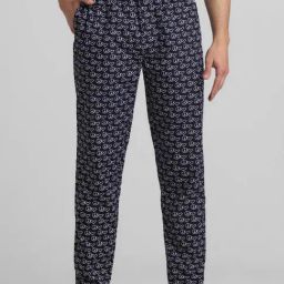 Jack & Jones Navy Blazer Cotton Regular Fit Printed Lounge Pants-image-36