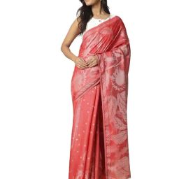 Navyasa By Liva Coral Jacquard Saree-image-80