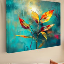 Myntra Elegant Homes Blue & Red Floral Canvas Wall Art-image-94