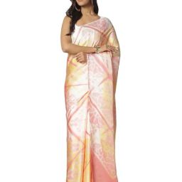 Navyasa By Liva Beige Satin Geometric Saree-image-49