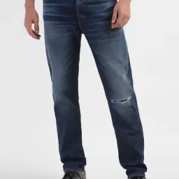 Levi's 511 Blue Cotton Slim Fit Distressed Jeans-picture-21