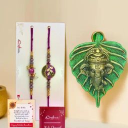 eCraftIndia Assorted Multicolor Rakhi with Lord Ganesha Idol-image-73