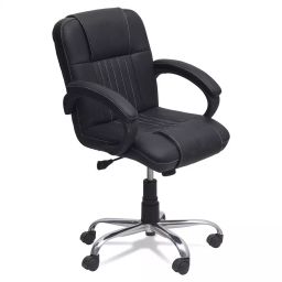 Ib basics Black leatherette Office Desk Chair-image-38