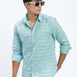 showoffff SHOWOFF Blue Cotton Slim fit Stripes Shirt-picture-9