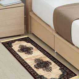 MODEFE Cream-Coloured Ethnic Motifs Anti-Skid Nylon Carpet-22