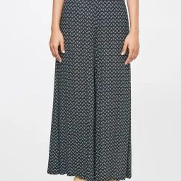 Global Desi Black Printed Regular Fit Mid Rise Palazzos-image-79