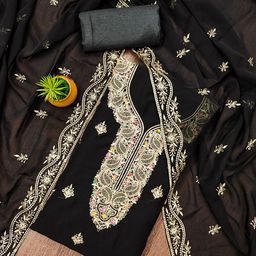 LeeliPeeri Designer Embroidered Unstitched Dress Material-image-69