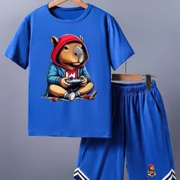 YK Girls Graphic Printed T-shirt With Shorts-picture-33